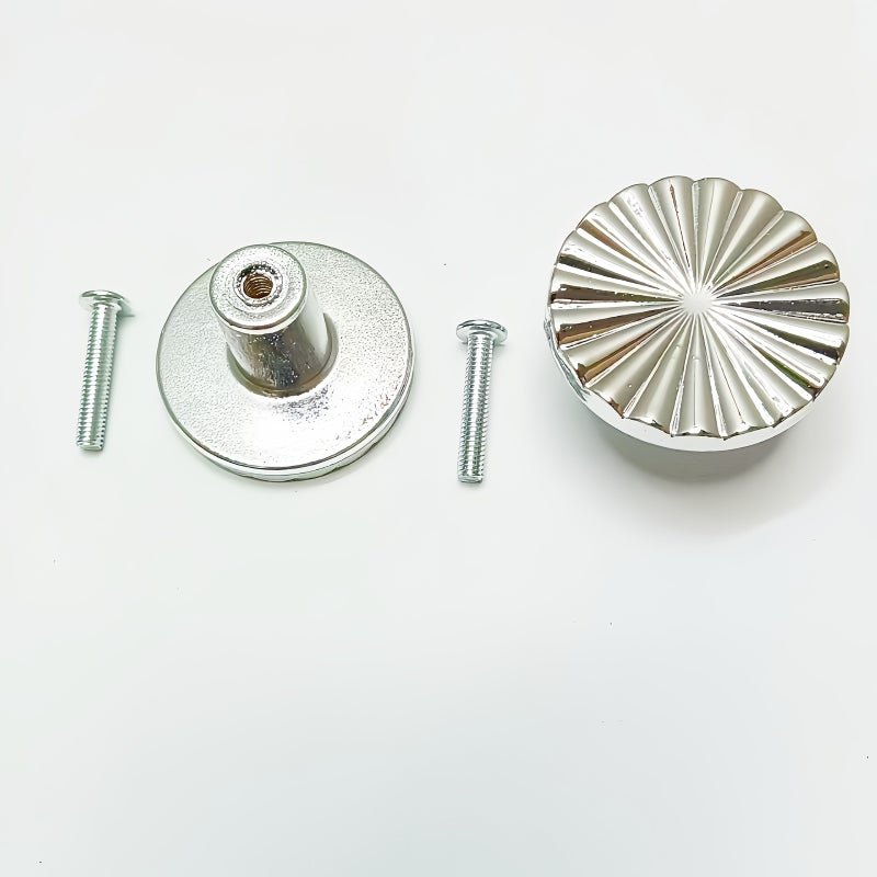 8pcs Round Fan Shaped Plastic Handle Set for Drawers Bedside Cabinet Silvery - Image 4