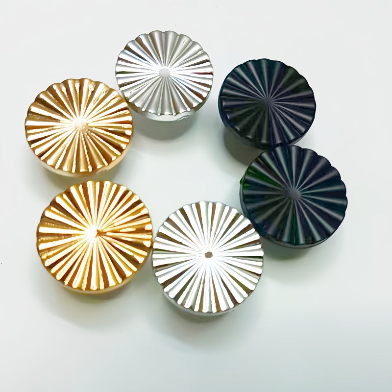8pcs Round Fan Shaped Plastic Handle Set for Drawers Bedside Cabinet Silvery - Image 1