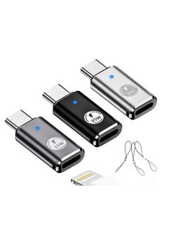 SYOSI iPhone 15/15 Pro Max USB C to Lightning Adapter 3Pack 35W Lightning Female to USB C Male Adaptor Fast Charging lightning to USBC Charger Converter for iPhone 15/15 Plus/15 Pro Max with Blue Light  - Image 1