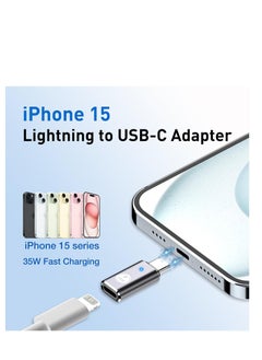 SYOSI iPhone 15/15 Pro Max USB C to Lightning Adapter 3Pack 35W Lightning Female to USB C Male Adaptor Fast Charging lightning to USBC Charger Converter for iPhone 15/15 Plus/15 Pro Max with Blue Light  - Image 3