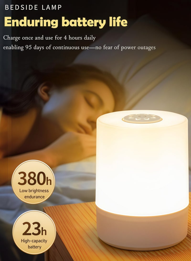 Rechargeable Touch Night Light, Dimmable LED Bedside Lamp (with Remote Control), USB Charging, 2400 mAh Battery, Long Battery Life, 3 Color Temperatures, Timer, Suitable for Bedroom, Dormitory and N  - Image 3