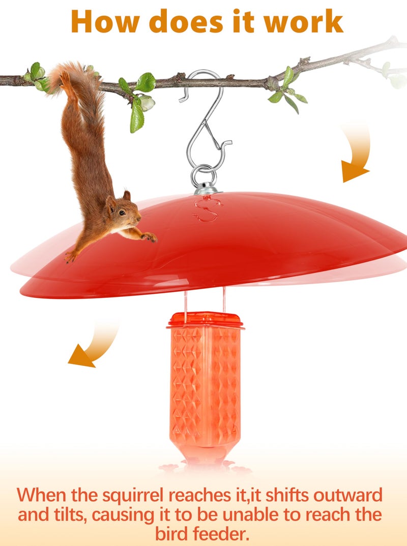 andergi 16-Inch Widened Bird Feeder Cover,Hummingbird Feeder Rain Guard,Squirrel Baffle for Bird Feeders,Squirrel-Proof for Wide Outside Tree Trunk or Eave,Gift for Wumen,Bright Red,2 Pack - Image 3