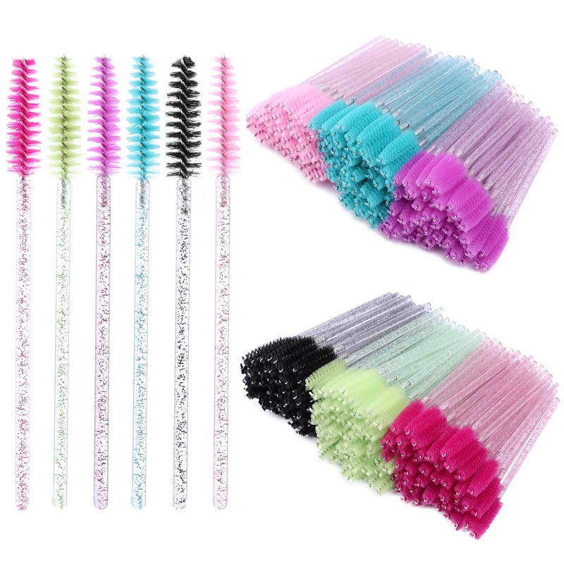 300 Disposable Mascara Wands Eyelash Brush Spoolies for Eye Lash Extension Eyebrow and Makeup Crystal Tbestmax