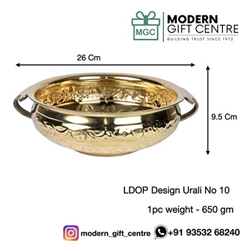 Bhimonee Decor | Pure Brass Solid Hammered Design Urli Bowl | 10-Inch Decorative Uruli (500 ML) | Traditional Brass Bowl for Home, Pooja & Festive Décor | Perfect for Floral & Candle Arrangements - Image 2