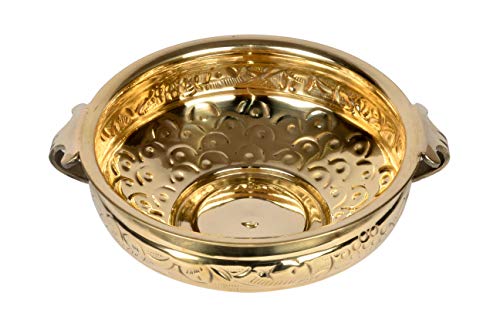 Bhimonee Decor | Pure Brass Solid Hammered Design Urli Bowl | 10-Inch Decorative Uruli (500 ML) | Traditional Brass Bowl for Home, Pooja & Festive Décor | Perfect for Floral & Candle Arrangements - Image 3
