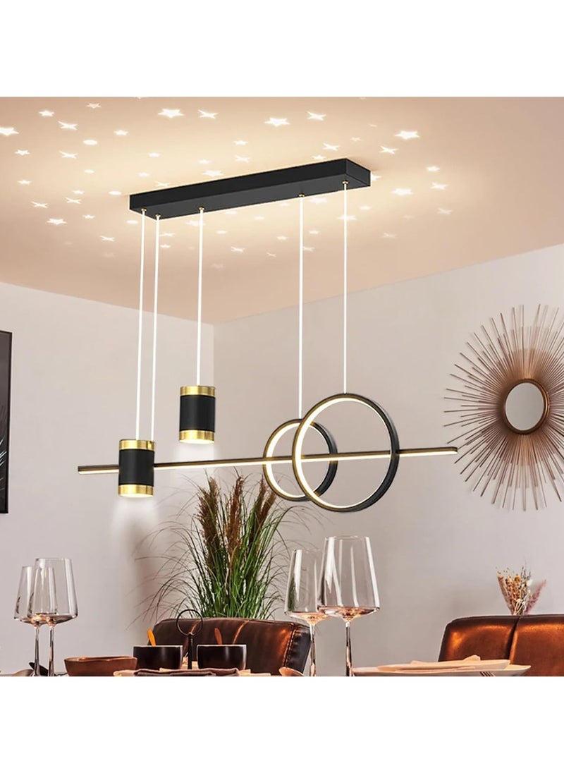 VRCOW Modern Chandeliers Pendant Lighting，Fixture Dimmable LED Metal Chandelier Pendant Light for Dining Rooms Kitchen Island Restaurant Living Room,3-Lights,45w,Black  - Image 1
