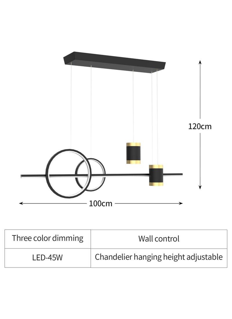 VRCOW Modern Chandeliers Pendant Lighting，Fixture Dimmable LED Metal Chandelier Pendant Light for Dining Rooms Kitchen Island Restaurant Living Room,3-Lights,45w,Black  - Image 3