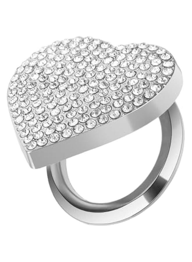 Car Push Start on Cover, Bling Heart Shape Diamond Car Engine Start on Sticker Rhinestone Ignition on Decal White Bling Car Decoration Interior for Women Girl Car Accessories - Image 1
