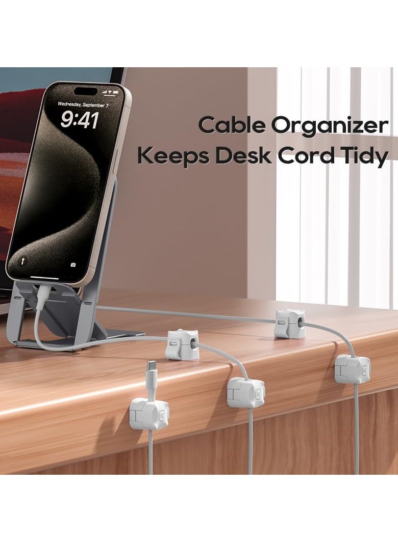 SYOSI 12 Pack Cable Tidy Clips, Self Adhesive USB Cable Tidy - Holder Clip for Tidy Charging - Wall Mounted Cable Organiser, For Phone Charging Cable, Kitchen Appliances, Office Supplies - Image 3