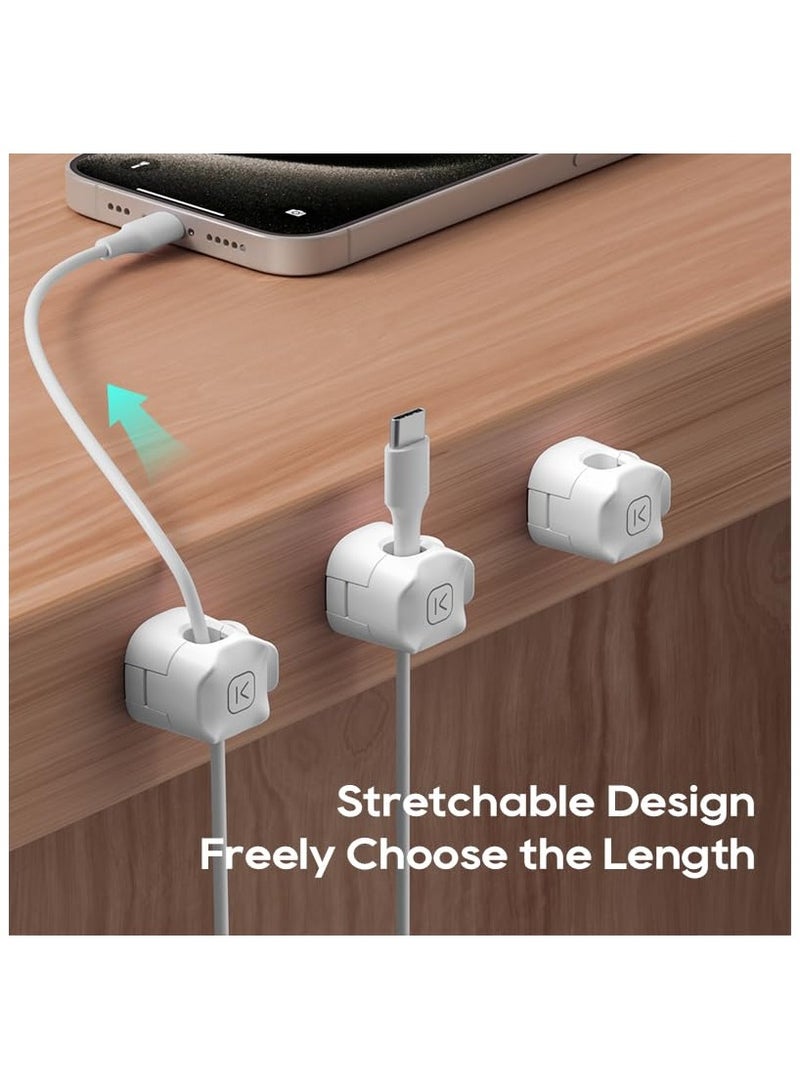 SYOSI 12 Pack Cable Tidy Clips, Self Adhesive USB Cable Tidy - Holder Clip for Tidy Charging - Wall Mounted Cable Organiser, For Phone Charging Cable, Kitchen Appliances, Office Supplies - Image 4