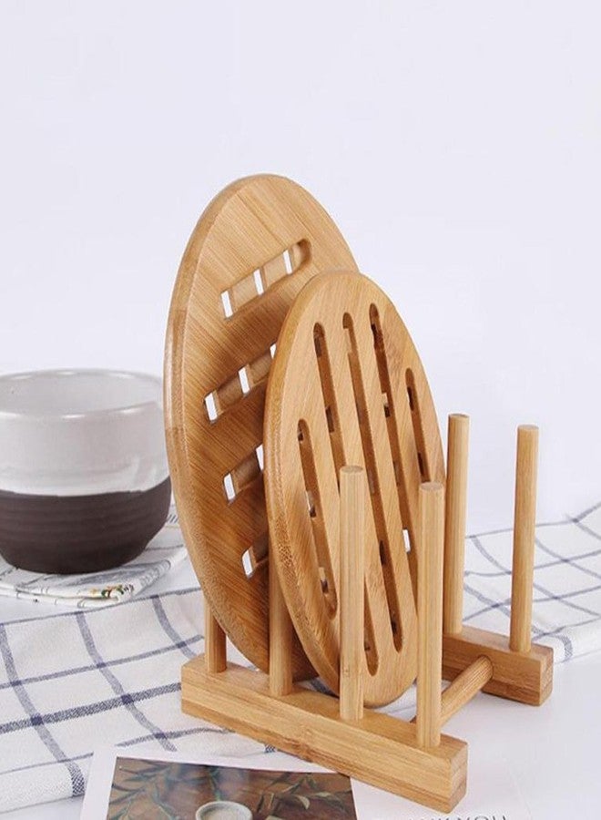 YWSHF Bamboo Wooden Dish Rack Dishes Drainboard Drying Drainer Storage Holder Stand Kitchen Cabinet Organizer for Dish,Plate,Bowl,Cup Pot,Lid,Book - Image 2