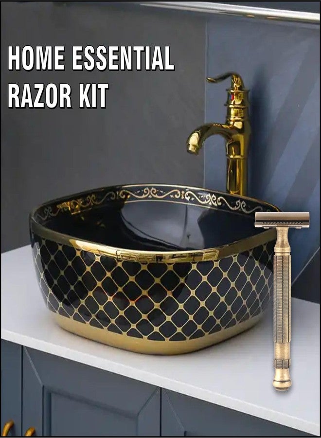 Pearl Shaving Double Edge Safety Razor L-55 (CC+ OC (Antique Brass) Eid Gift Option - Image 5