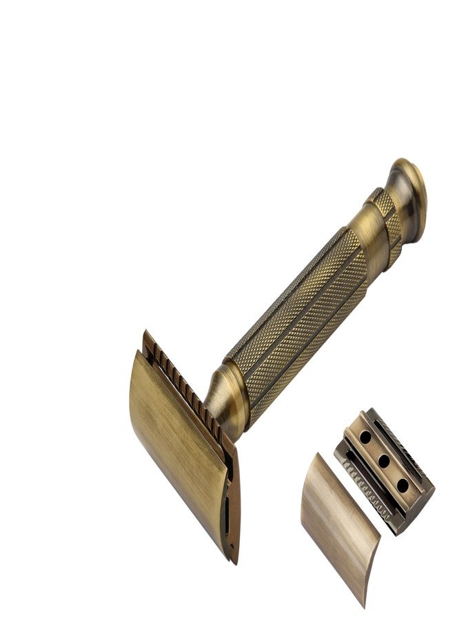 Pearl Shaving Double Edge Safety Razor L-55 (CC+ OC (Antique Brass) Eid Gift Option - Image 1
