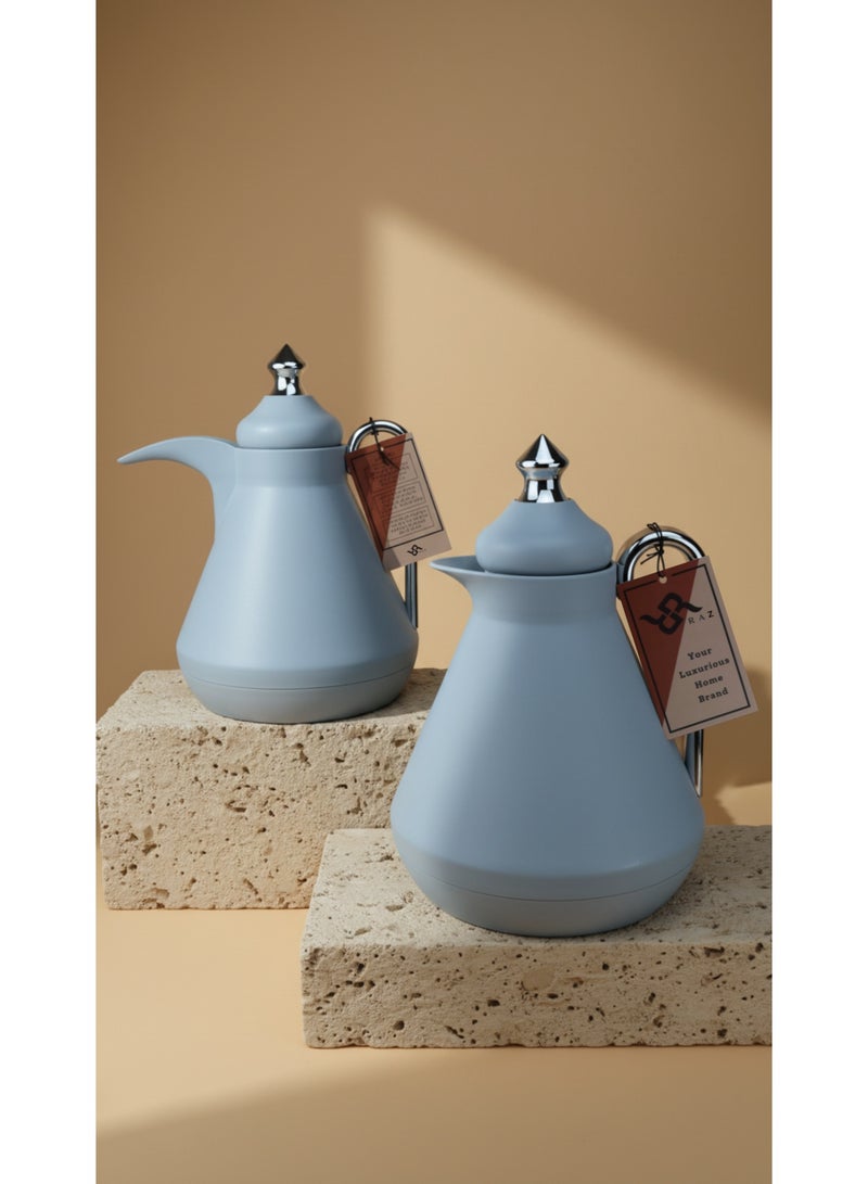 Raz طقم ترمس فاخر للقهوة والشاي العربي | ترمس تقديم معزول حرارياً بجدار مزدوج | طقم فاخر من قطعتين - Image 1