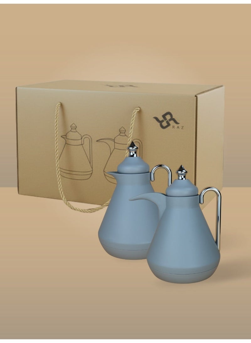 Raz طقم ترمس فاخر للقهوة والشاي العربي | ترمس تقديم معزول حرارياً بجدار مزدوج | طقم فاخر من قطعتين - Image 3