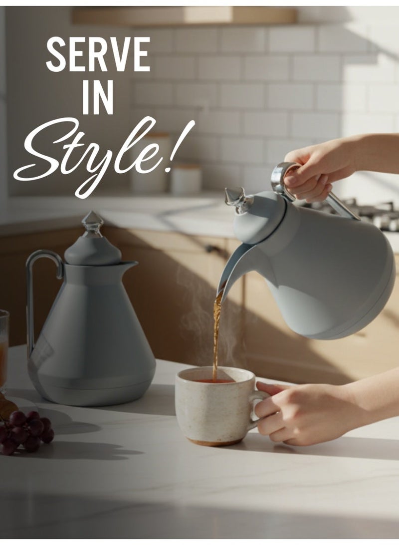 Raz طقم ترمس فاخر للقهوة والشاي العربي | ترمس تقديم معزول حرارياً بجدار مزدوج | طقم فاخر من قطعتين - Image 5