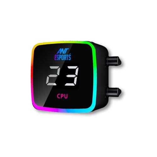 ANT Esports مبرد سائل Ant Esports ICE Flow 240 ARGB بحجم 240 مم مع شاشة - أسود | يدعم مقبس معالج Intel و AMD AM5، AM4، AM3، LGA1700، 1200، 2066، 1151 | أنابيب مقاومة للتبخر | مضخة مزدوجة الغرفة - Image 2