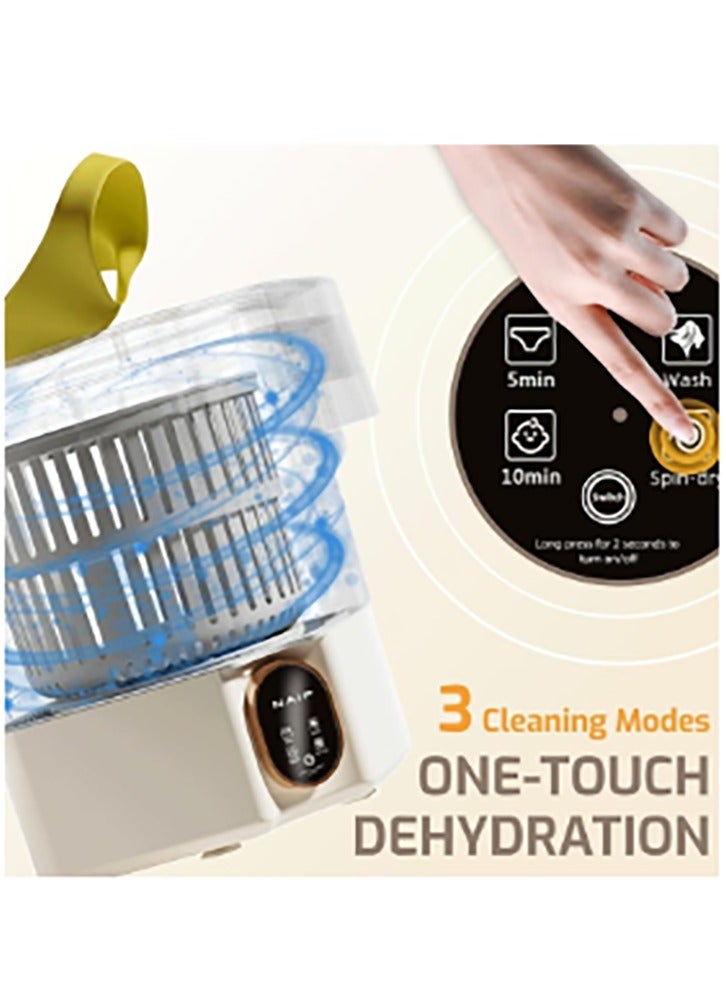 Bukela Portable Washing Machine, 13L Mini Washer with, Noise Cancellation, and Drying Feature, Travel Foldable Washing Machine with Blue Light Sterilizer for Underwear, Socks, and Baby Clothes - Image 2