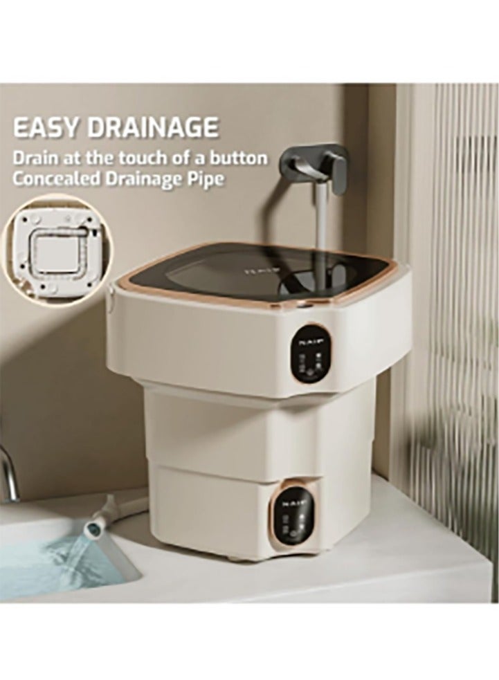 Bukela Portable Washing Machine, 13L Mini Washer with, Noise Cancellation, and Drying Feature, Travel Foldable Washing Machine with Blue Light Sterilizer for Underwear, Socks, and Baby Clothes - Image 3