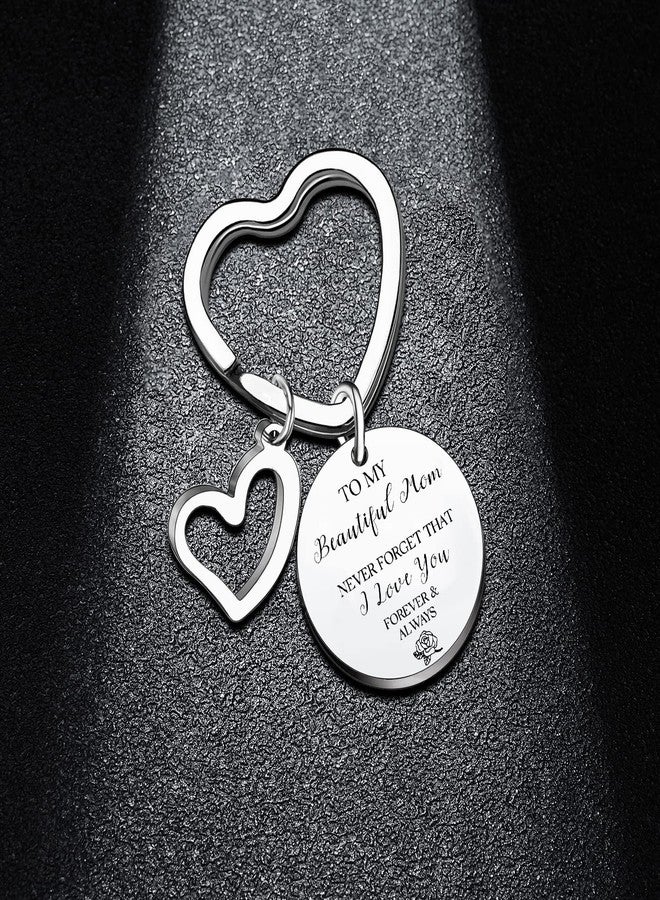 BESPMOSP Mom Keyring Mother Mummy Gift From Son Daughter Birthday Keychain For Mom Never Forgrt That I Love You Birthday Gifts Mother's Day Gifts - Image 2