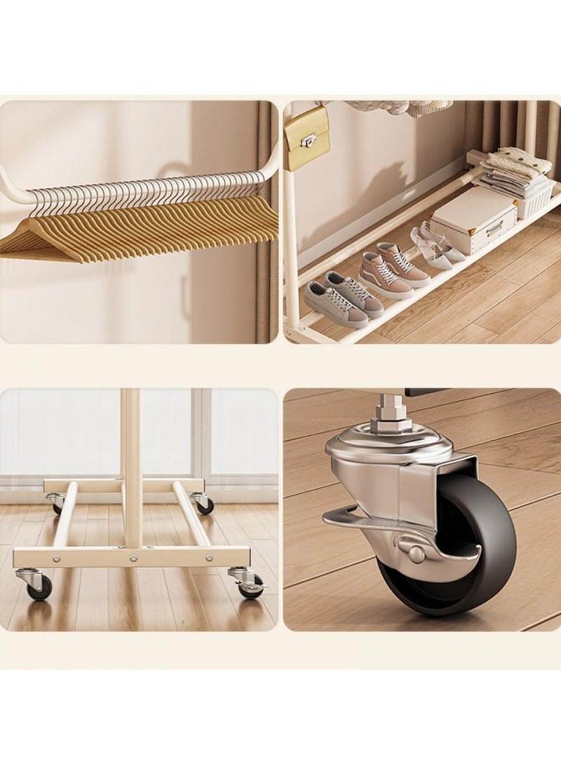 AIWANTO Metal Clothes Rack with Wheels 150×150×40cm – Heavy-Duty Garment Stand with Shelf & Hooks for Bedroom or Laundry - Image 3