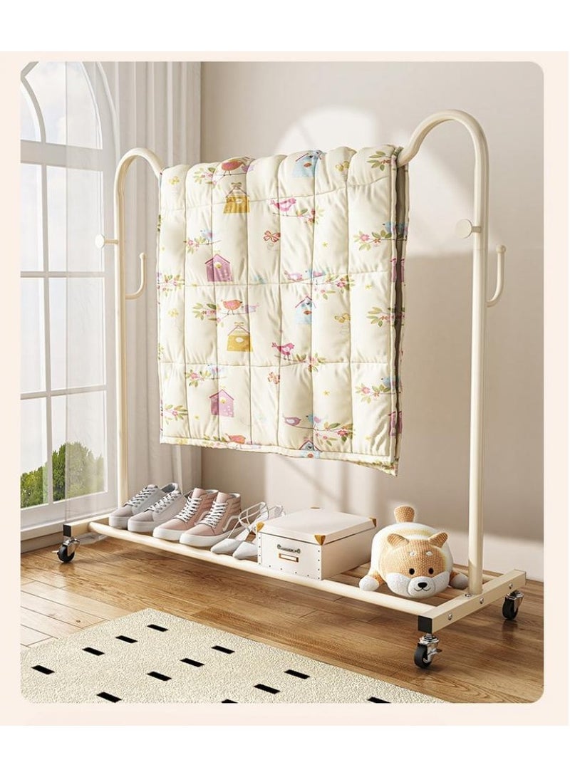 AIWANTO Metal Clothes Rack with Wheels 150×150×40cm – Heavy-Duty Garment Stand with Shelf & Hooks for Bedroom or Laundry - Image 2