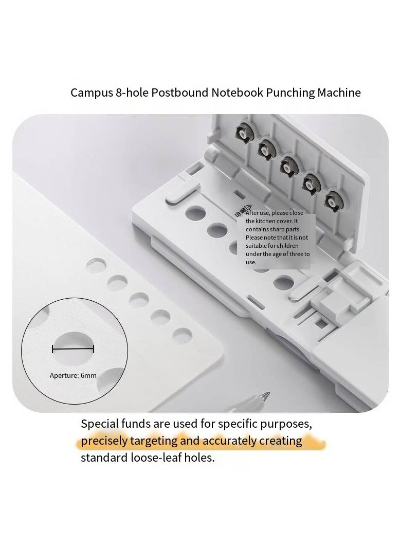 general 8 Hole Punch, Loose Leaf Paper Puncher for A4/A5/B5 Size, Portable Handheld Metal Circle Punch Paper Puncher - Image 3