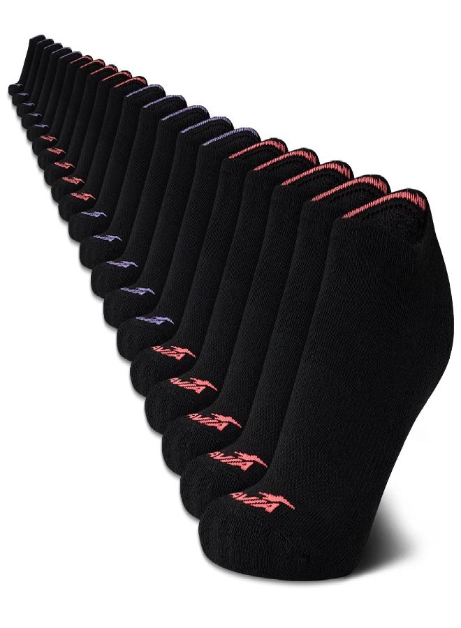 Avia Avia Women's Athletic Performance Cushioned No-Show Low Cut Ankle Socks (20 Pack), Size 4-9, Black  - Image 1