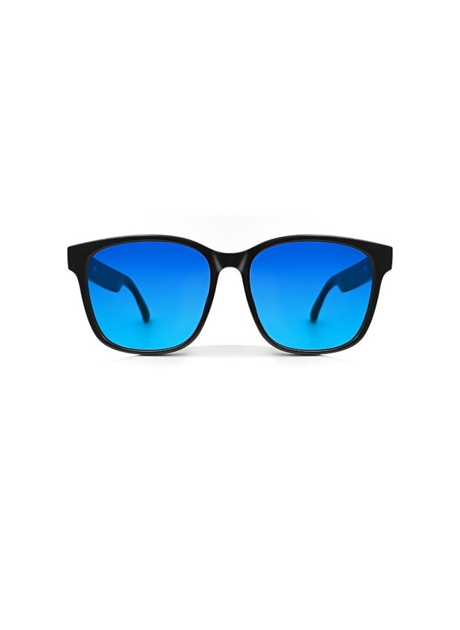 General Classic Smart Sunglasses Bluetooth Headphones Sunglasses Bilateral Stereo Sound Hands-Free Calling Music Audio Mic Sunglasses High-Efficiency Sunscreen, UV400 Protection Blue Lens  - Image 2