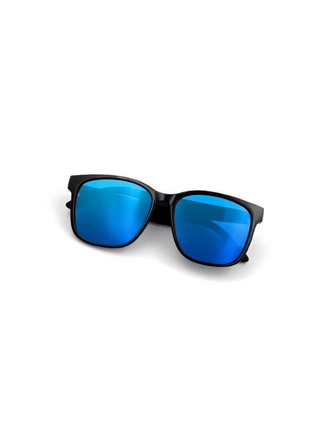 General Classic Smart Sunglasses Bluetooth Headphones Sunglasses Bilateral Stereo Sound Hands-Free Calling Music Audio Mic Sunglasses High-Efficiency Sunscreen, UV400 Protection Blue Lens  - Image 3