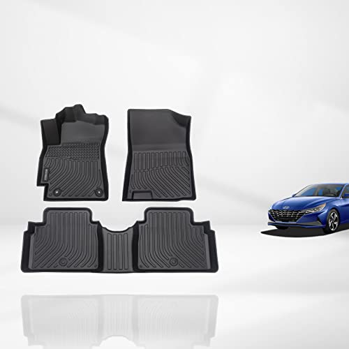 KELCSEECS® Floor Mats Custom Fit for Hyundai Elantra 2025 2024 2023 2022 2021& Elantra N All Weather Protection TPE Heavy Automotive Floor Liners 1st & 2nd Row Full Set Accessories, Black - Image 1