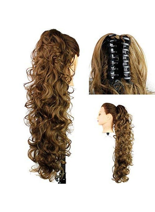 S-ssoy 31"(78cm) Women's Curly Pony Tail Hair Piece Synthetic Claw Clip Ponytail Wavy Long Curled in Hair Extension Extensions Long/Voluminous Wig Hairpieces for Women Girls Lady,12# - Image 3