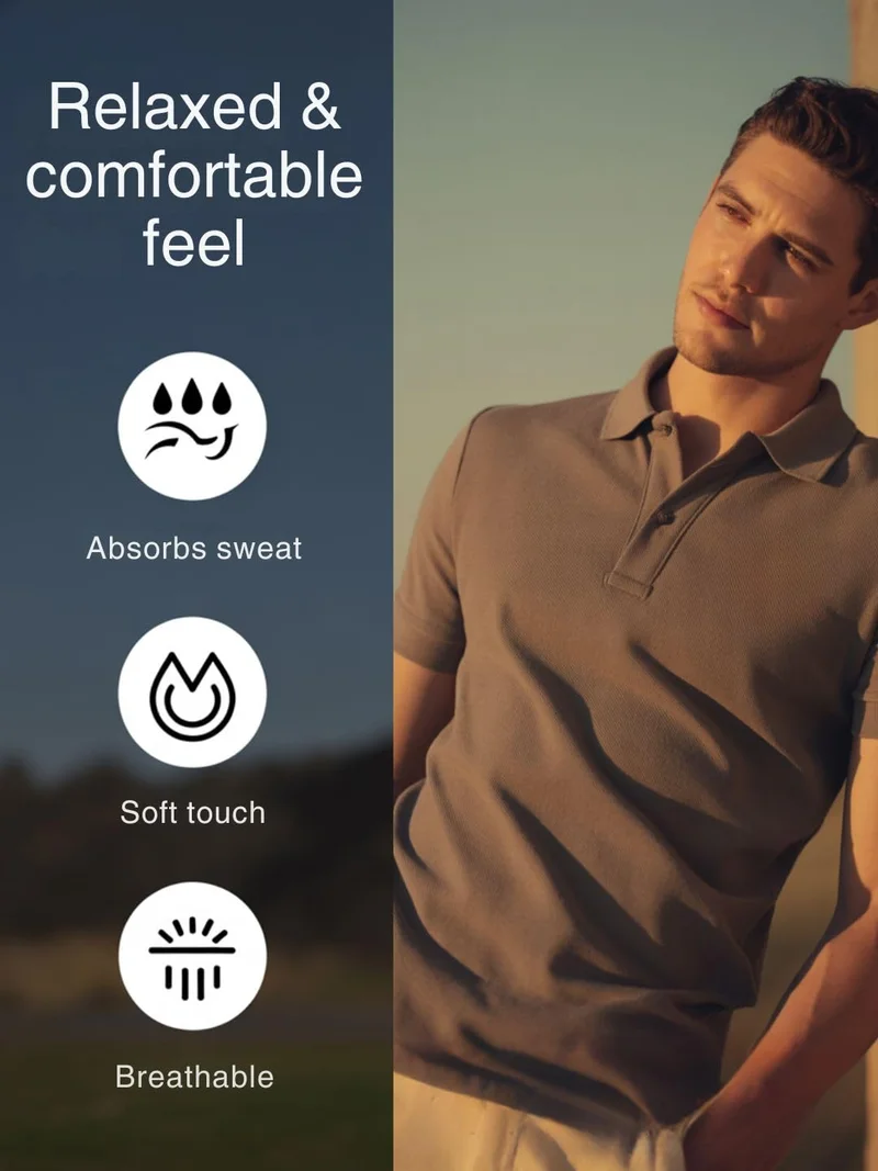 NOBERO  Men's Cotton Solid Regular Fit Polo Shirt for Men | Best Price UAE