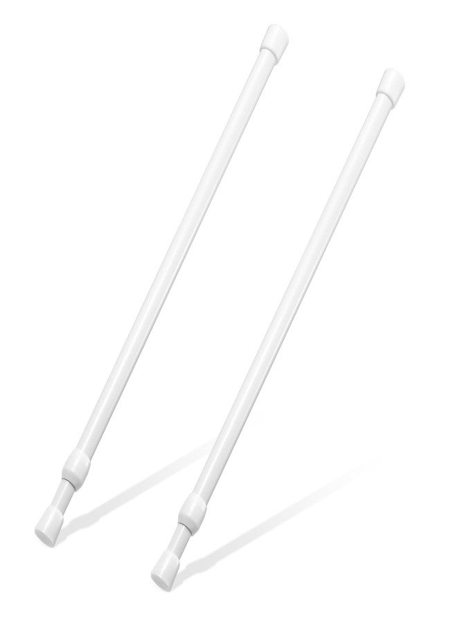 Goowin Tension Rod 16 to 28 Inch, Goowin Small Tension Rod, 5/8" Diameter No Drilling Expandable Short Tension Rods Spring Rods, Tension Rods for Closet, Cupboard, Hanging Clothes, 2 Pack, White - Image 1