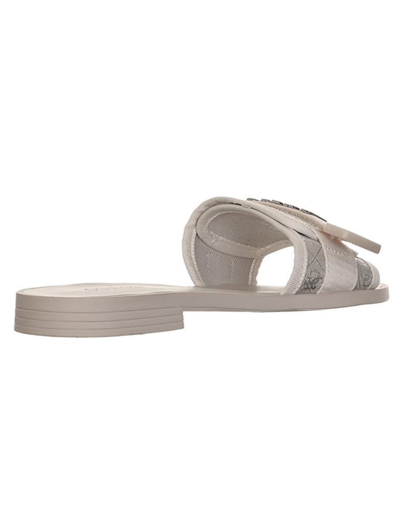 Guess Women's ELYZE Flat Sandal, Light Natural/Silver 110, 9.5 - Image 3