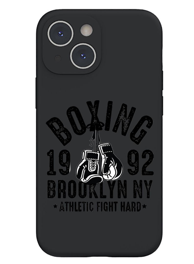 Theodor Protective Slim Fit Case Liquid Silicone Cover with Full Body Protection Anti-Scratch Shockproof Case For iPhone 13 Black  - Butter Black - Image 1