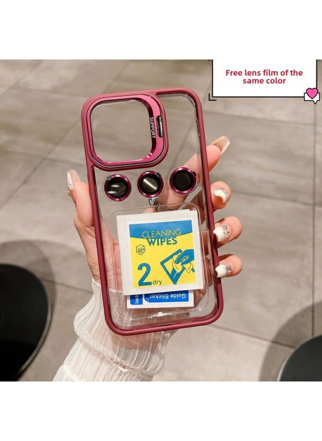 Generic - Digital Cputer/iphone Protective Case For IPhone Mini/13/13 Pro/13 Pro Max Pu Leather Material Slim Design Lightweight Stylish-Color:Bracket Transparent Missing Label 】-Applicable Model:iPhone 13 PRO - Image 1