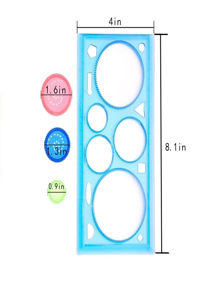 EYAKEG 1 Pcs Transparent Blue Plastic Washable Drawing Painting Graphics Stencils Scale Template Sets for Kid Craft, School Project - Image 2
