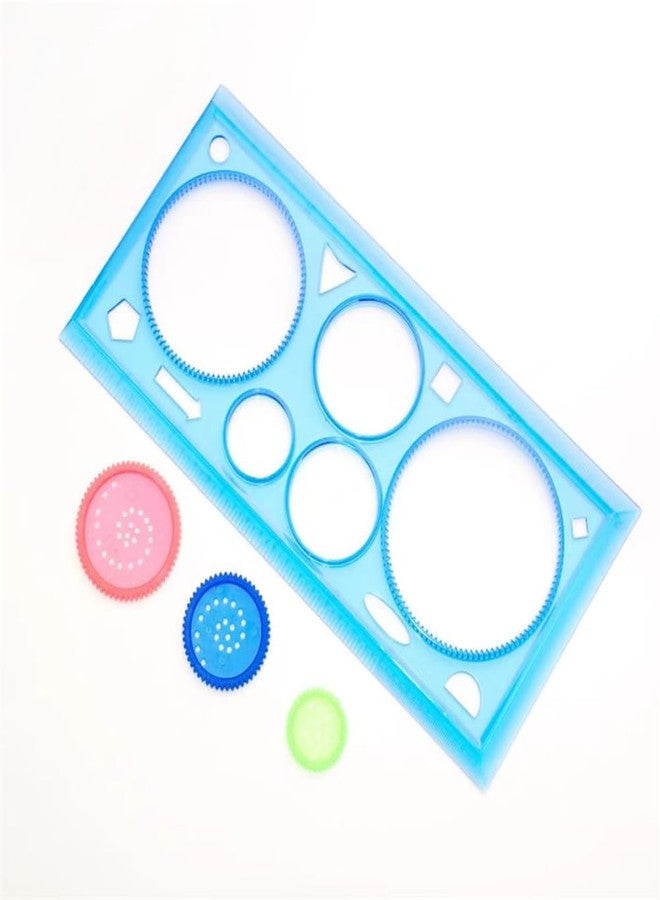 EYAKEG 1 Pcs Transparent Blue Plastic Washable Drawing Painting Graphics Stencils Scale Template Sets for Kid Craft, School Project - Image 1