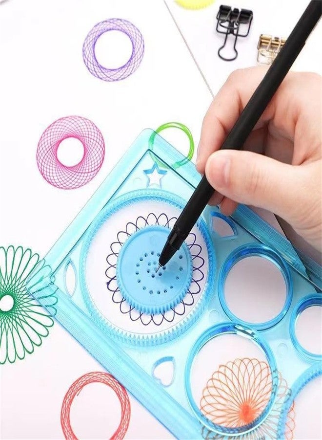 EYAKEG 1 Pcs Transparent Blue Plastic Washable Drawing Painting Graphics Stencils Scale Template Sets for Kid Craft, School Project - Image 3