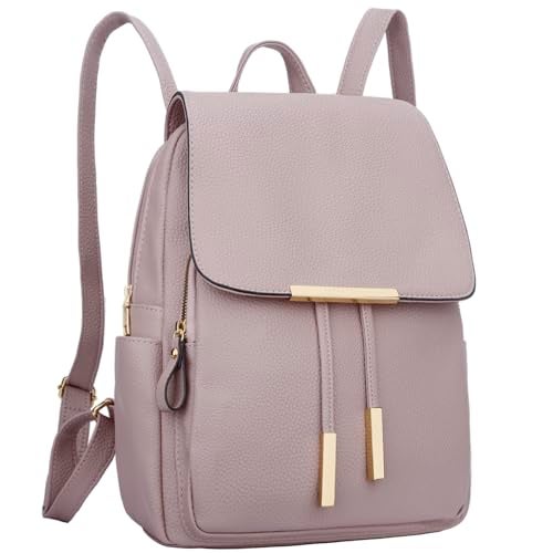 KKXIU Trendy Leather Backpack Purse for Women and Ladies Shoulder Travel Daypacks Bags (A-Pink) - Image 1