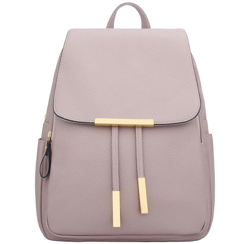 KKXIU Trendy Leather Backpack Purse for Women and Ladies Shoulder Travel Daypacks Bags (A-Pink) - Image 3