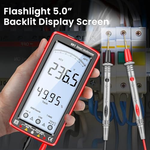 Serplex® Digital Multimeter Tester Auto-Ranging TRMS 6000 Counts Voltmeter Smart USB Rechargeable Meter Measures AC/DC Current/NCV/Voltage/Ohm/Amp/Resistance/Diodes/Countinuity/Capacitance/Temperature - Image 3