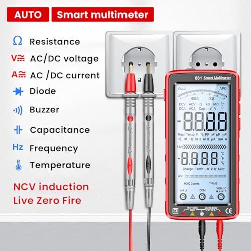 Serplex® Digital Multimeter Tester Auto-Ranging TRMS 6000 Counts Voltmeter Smart USB Rechargeable Meter Measures AC/DC Current/NCV/Voltage/Ohm/Amp/Resistance/Diodes/Countinuity/Capacitance/Temperature - Image 2