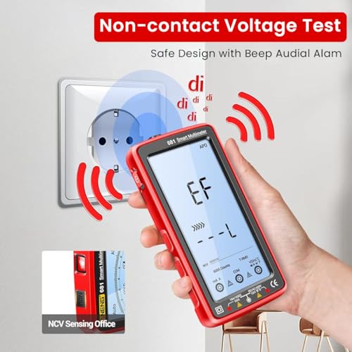 Serplex® Digital Multimeter Tester Auto-Ranging TRMS 6000 Counts Voltmeter Smart USB Rechargeable Meter Measures AC/DC Current/NCV/Voltage/Ohm/Amp/Resistance/Diodes/Countinuity/Capacitance/Temperature - Image 4