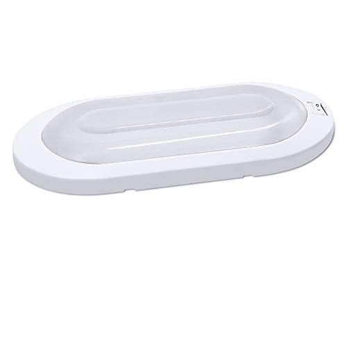 Facon 12V LED Bright RV Pancake Light Surface Mount, DDS01-008, 12Volt Interior Light with Switch, for RV Motorhomes Camper Caravan Trailer Boat, 3400K - Image 1