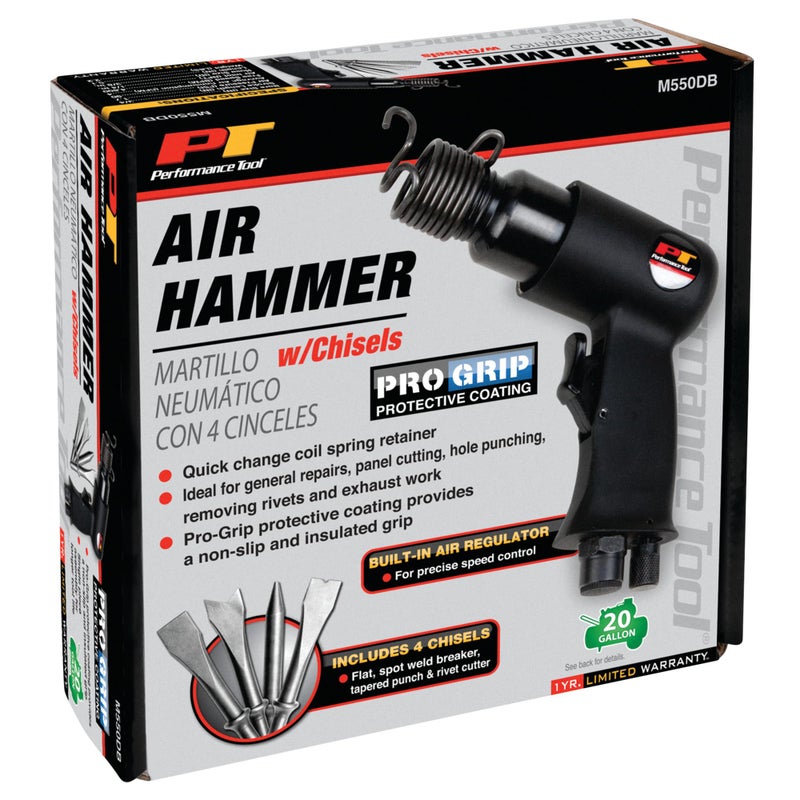 Performance Tool M550DB Air Hammer With 4 Chisels - Image 3