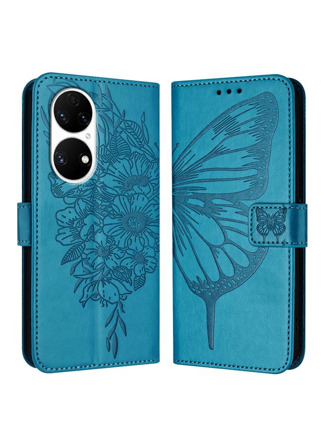 Zaboon Case For Huawei P50 Pro Embossed Butterfly Leather Phone Case - Image 1
