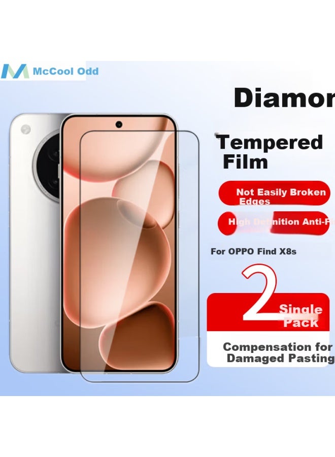 MAIKUQI Mccool Suitable For Oppo Find X8S Phone Tempered Film High-Definition Full-Screen Coverage Anti-Fingerprint Glass Film - 2 Pieces Pack - Image 1