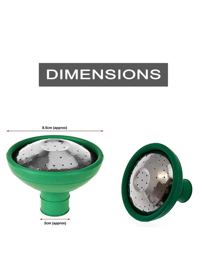 Y&D Watering Can Rose, Garden Water Sprinkler Sprayer Universal Fine Rose Head Plated Shoe Durable Fit All (Green & Silver) - Image 3